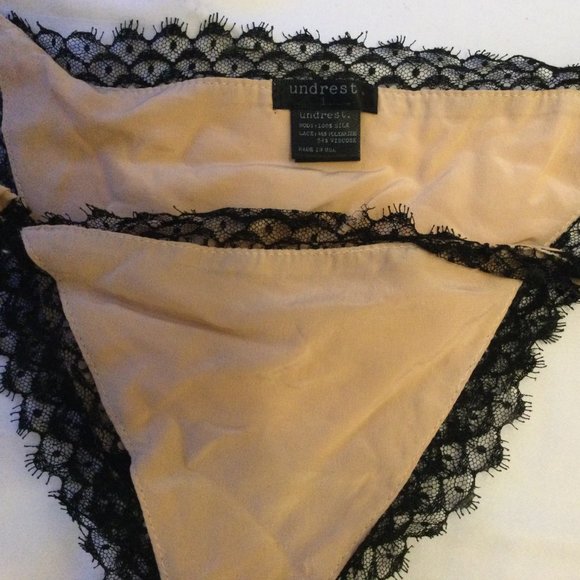 UNDREST 100% SILK AND LACE PALE PINK SET - Picture 3 of 5